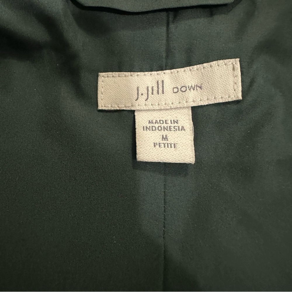 J.JILL/2 Way Zipper Quilted Puffer Vest/Hunter Green/Size: M-Petite - Picture 6 of 14